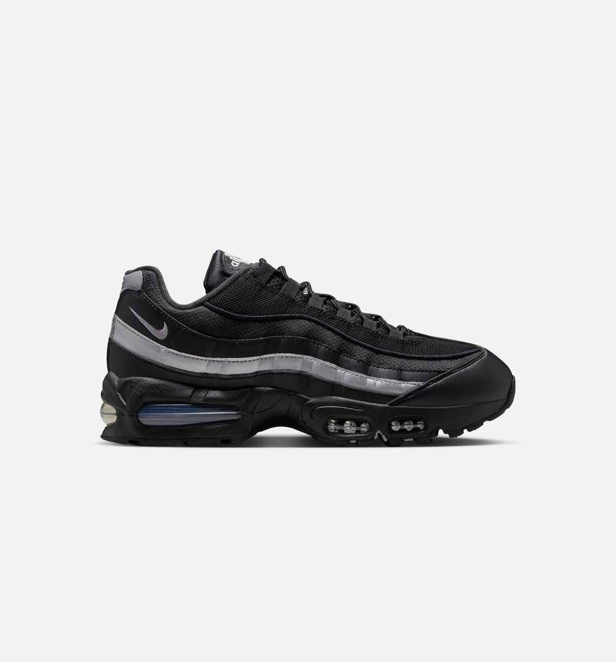 Air Max 95 Big Bubble OG Reflective Accents Men's Lifestyle Shoes - Black / White / Metallic Silver