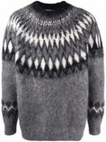 Junya Watanabe MAN geometric-print knitted jumper