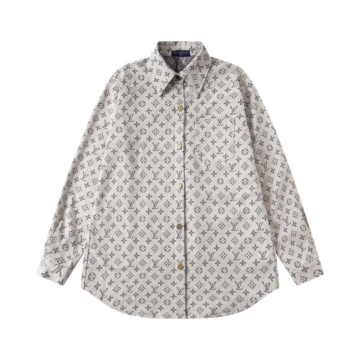 Jacquard Allover Print Denim Shirt