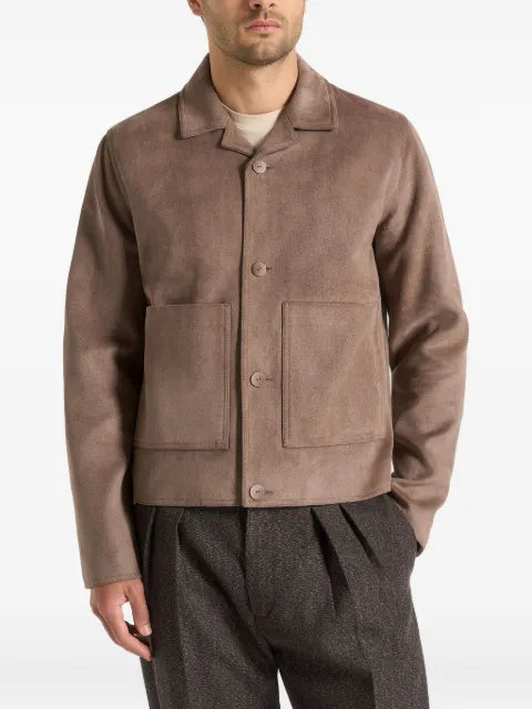 Manière De Voir Michel suede jacket with revere collar