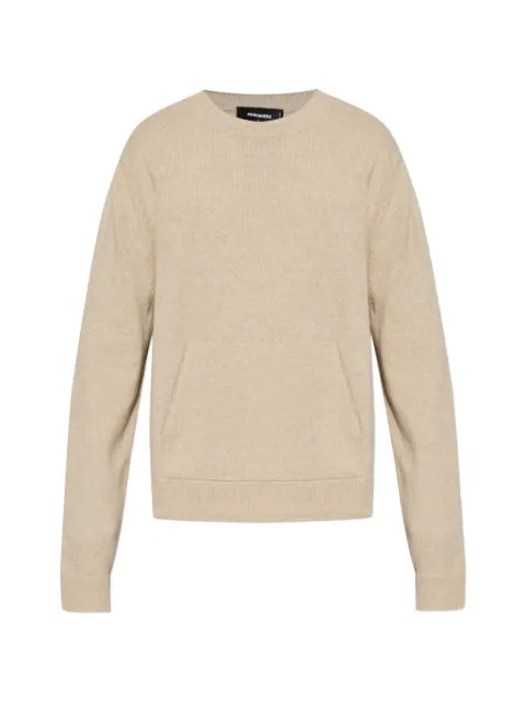 DSQUARED2 logo-embroidered pouch-pocket sweater