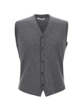 Kangra button-fastening ribbed-trim vest