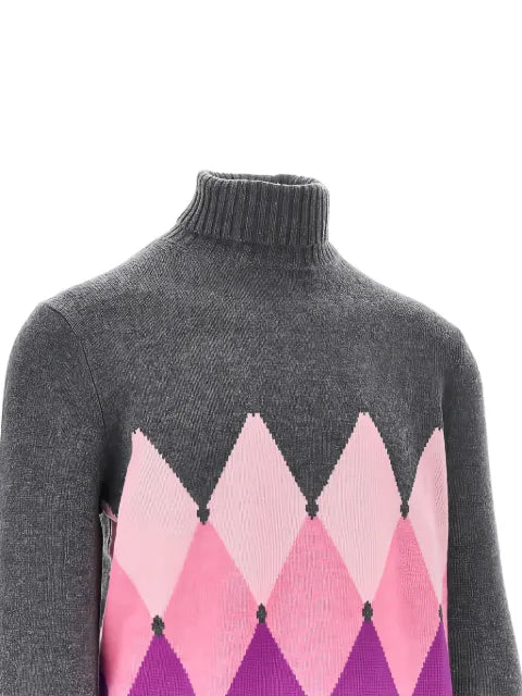 Ballantyne argyle roll-neck knit