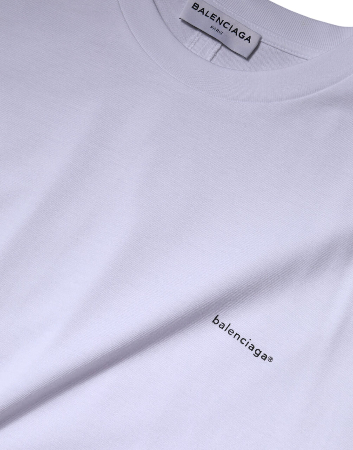 Balenciaga White Logo Cotton Crew Neck Short Sleeves women T-shirt