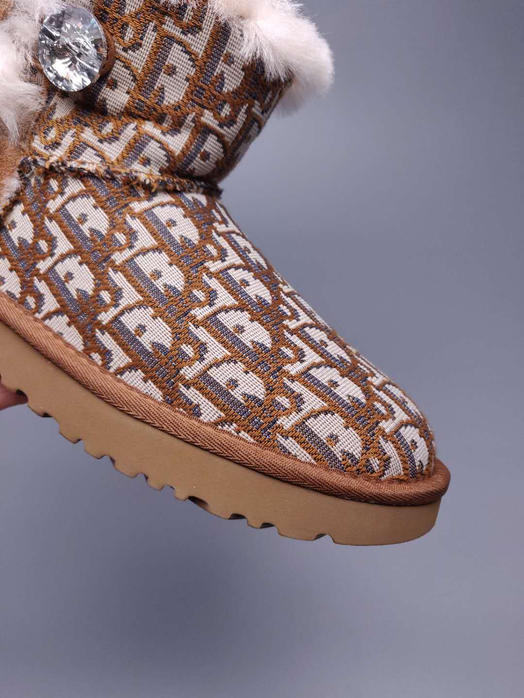 Dior-Inspired Textured Snow Boot — Chestnut | New Arrival | In Stock