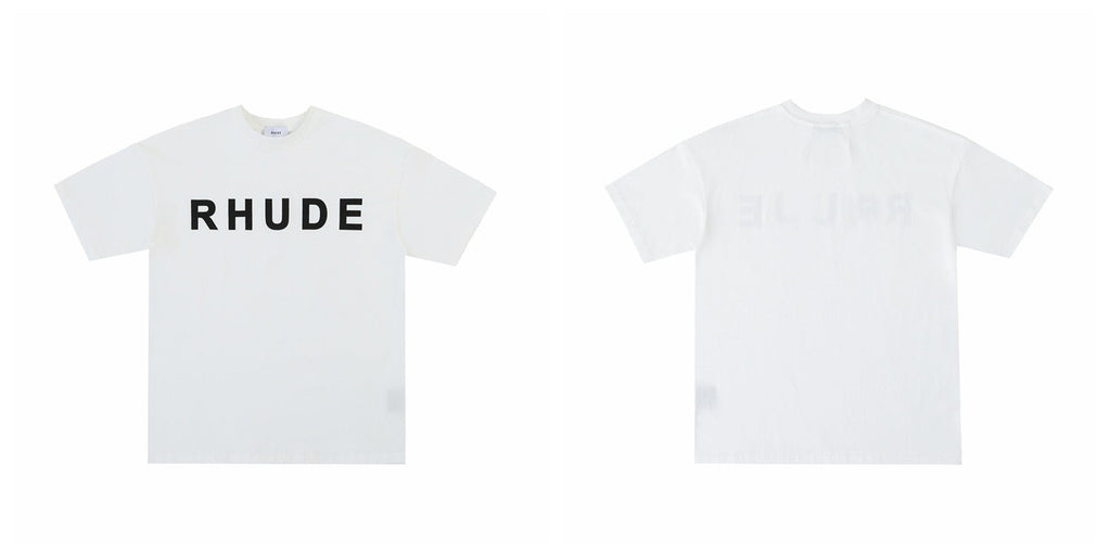 Rhude Graphic Tees Vintage High Street Loose Couple Crew Neck T-Shirt