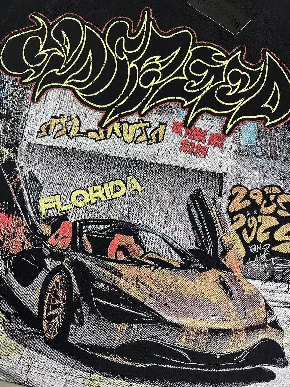 Godspeed Car Graffiti Graphic T-Shirt