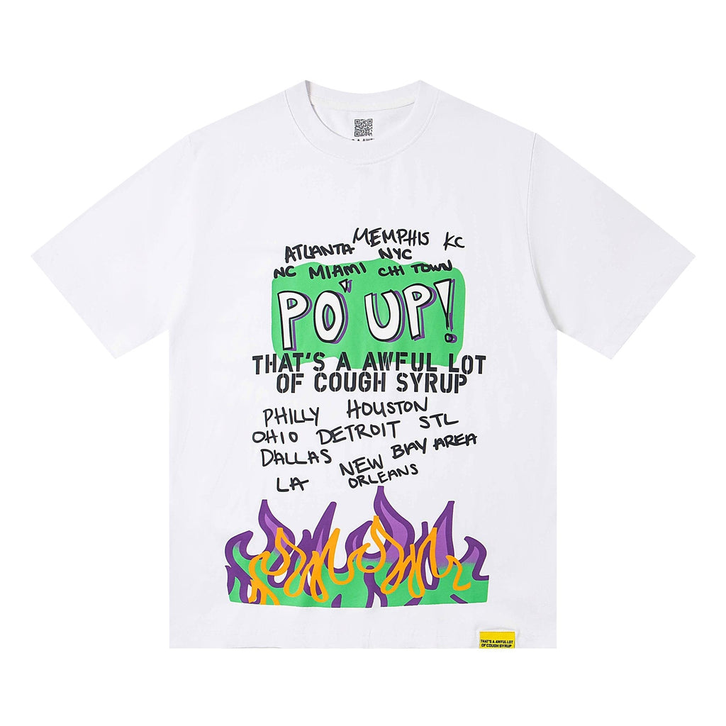 THAT'S A AWFUL LOT OF COUGH SYRUP PO UP Flame Graphic Short-Sleeve T-Shirt