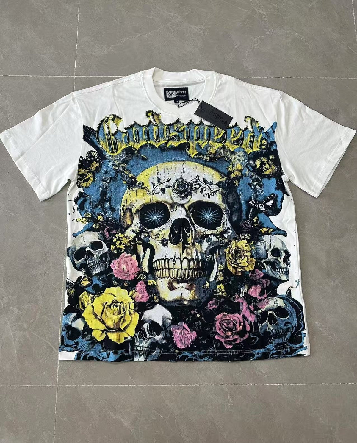 Godspeed Skull Rose Graphic T-Shirt