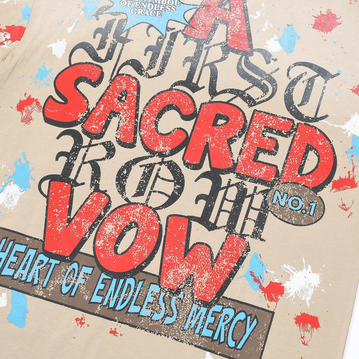 FIRST ROW A Sacred Vow Graphic T-Shirt - Beige