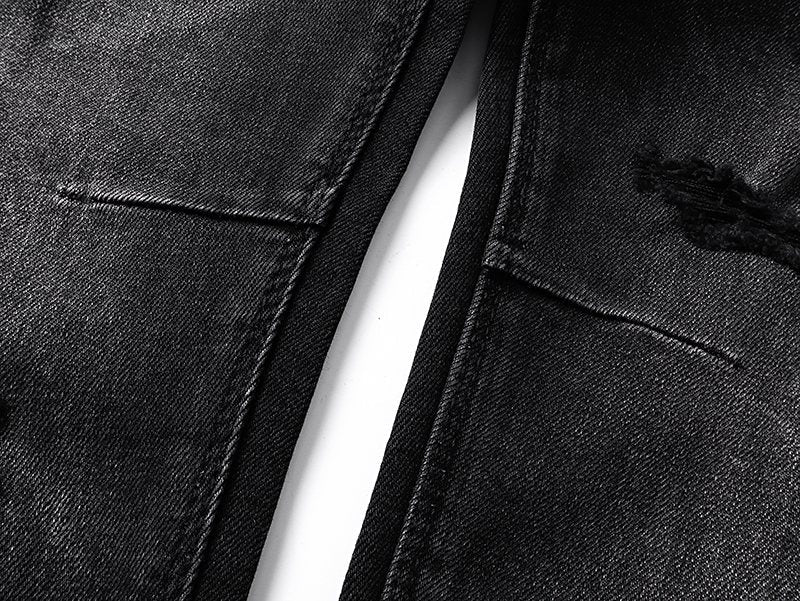 R+A Washed Distressed Black Jeans