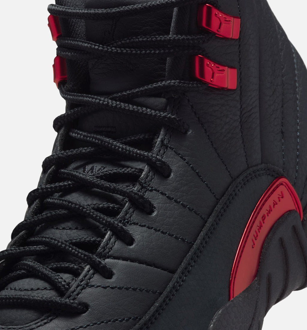 Air Jordan 12 Retro Bloodline – Grade School Lifestyle Shoe in Black/Varsity Red
