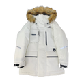 New Balance Fur-Trim Hooded Utility Jacket in White