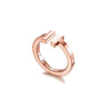 Tiffany Style T Motif Cubic Zirconia 18K Gold-Plated Ring