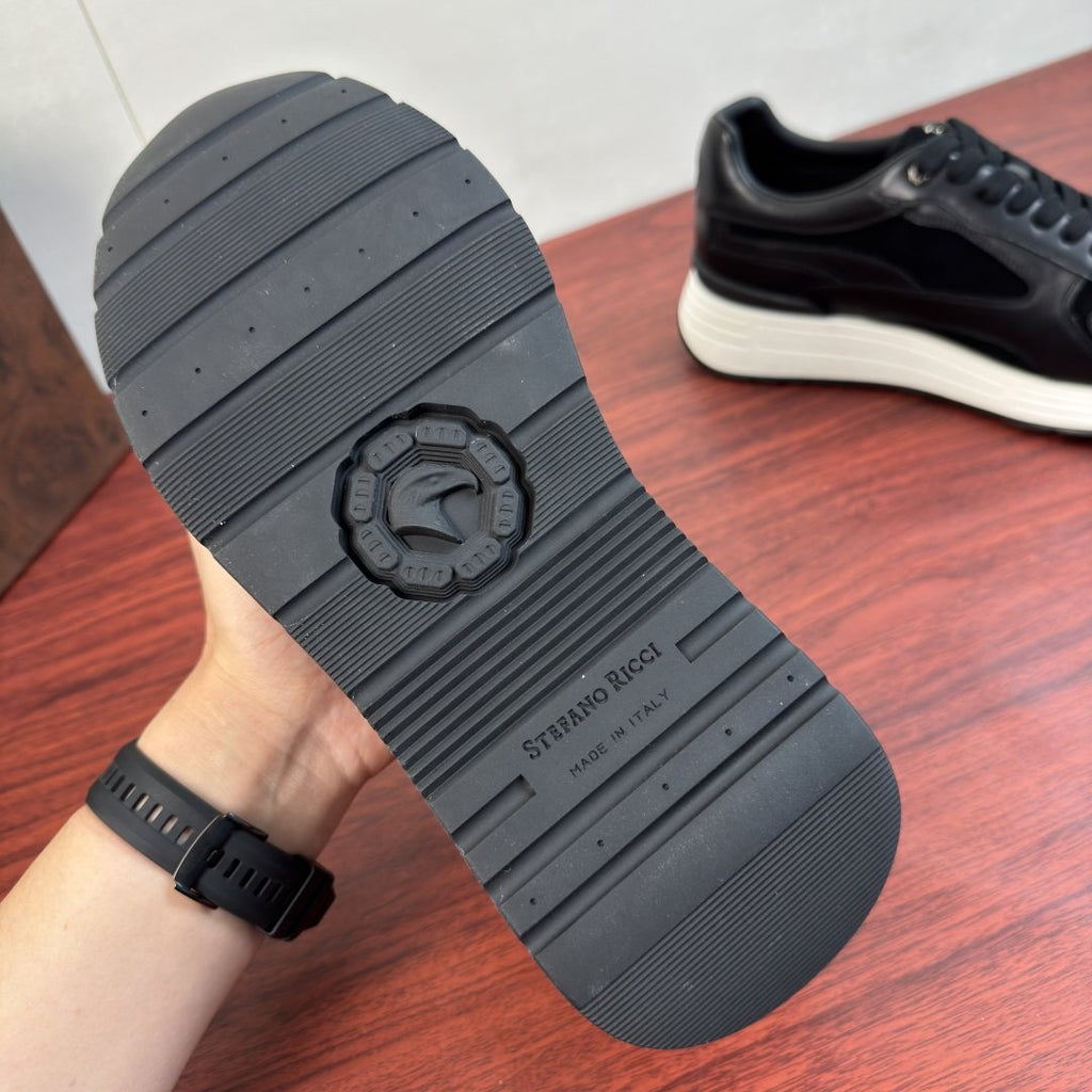 Stefano Ricci Black Paneled Sneakers