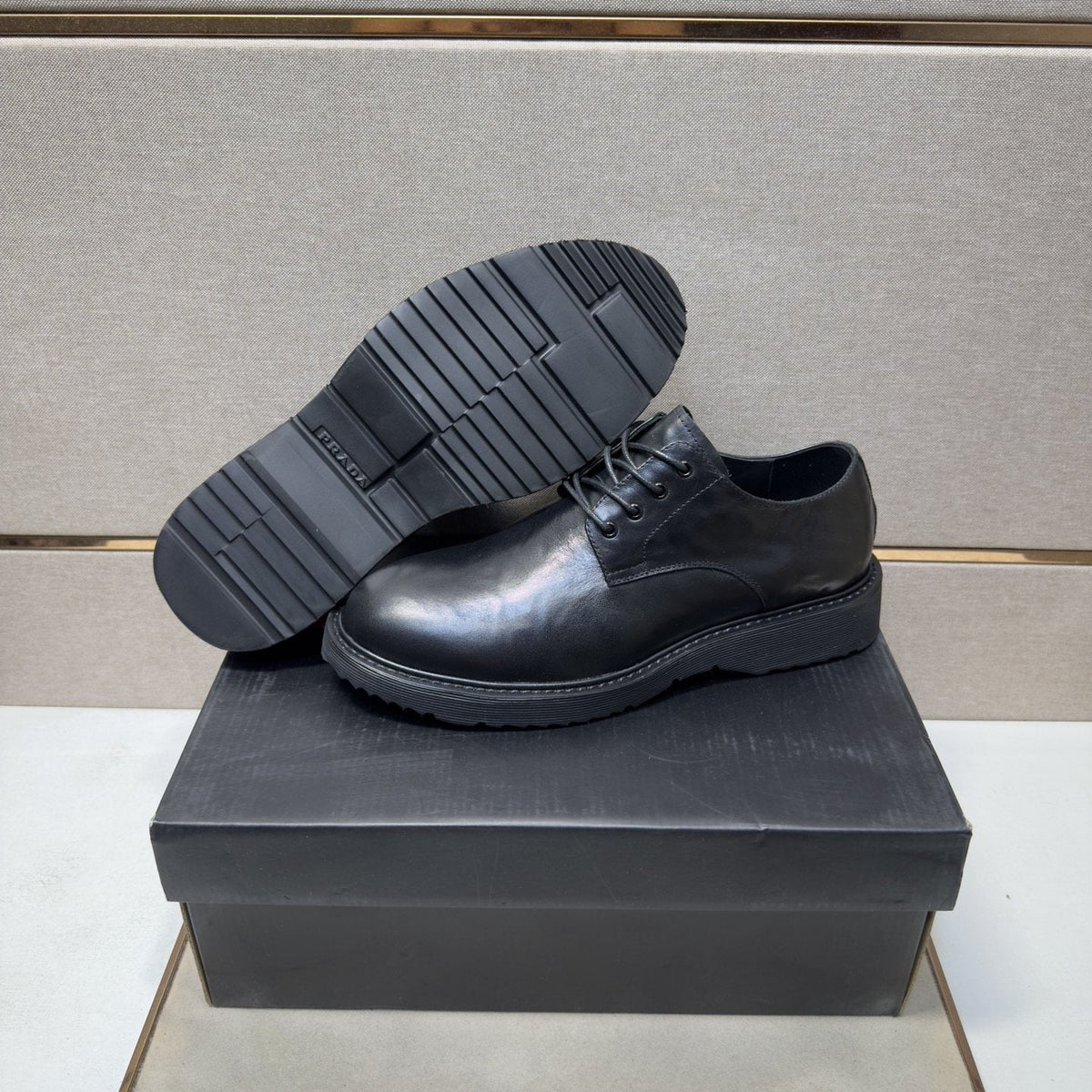 Prada Black Lace-Up Dress Shoes