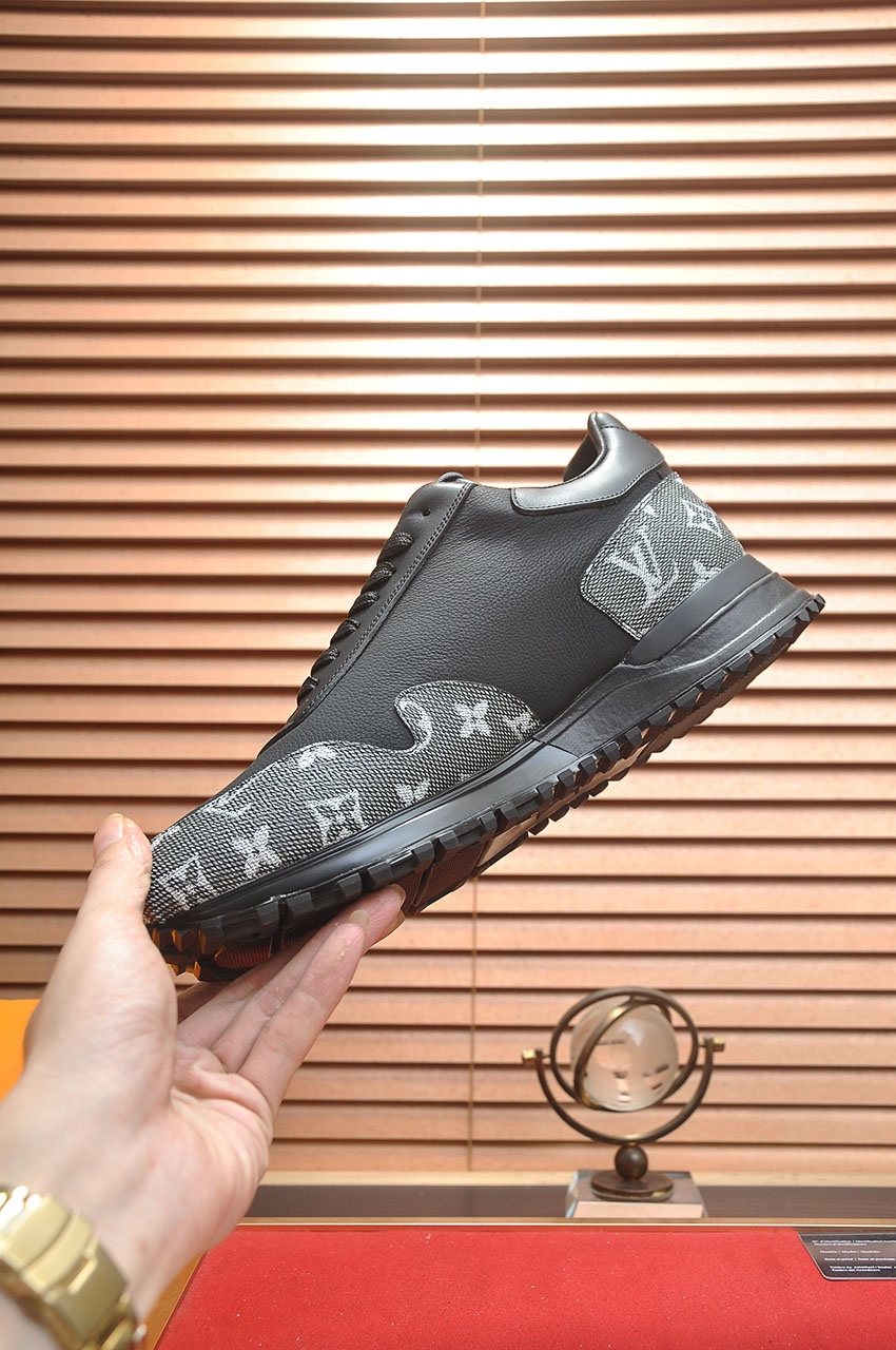 Louis Vuitton Black and Gray Low-Top Sneakers