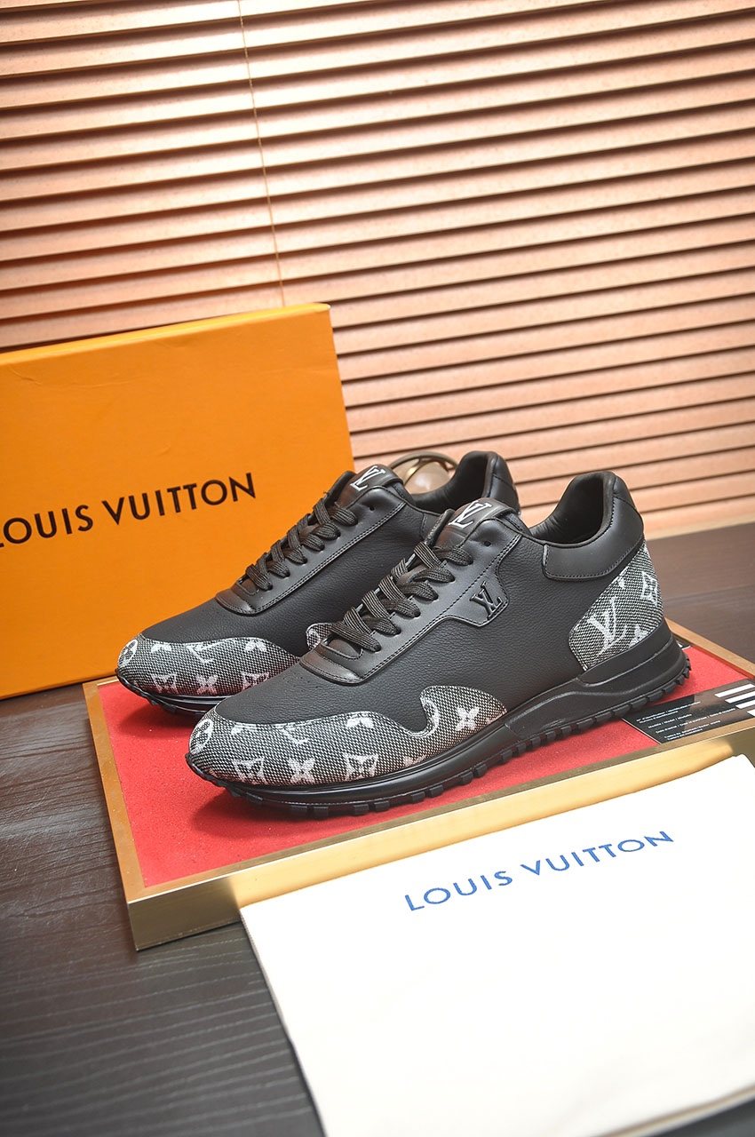 Louis Vuitton Black and Gray Low-Top Sneakers
