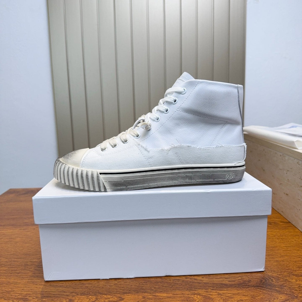 Maison Margiela White High-Top Lace-Up Sneakers
