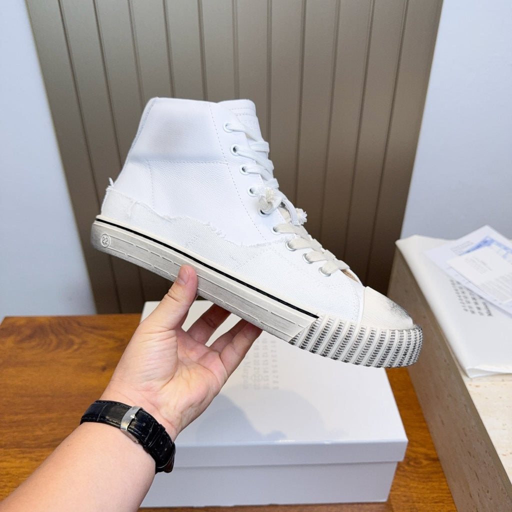 Maison Margiela White High-Top Lace-Up Sneakers