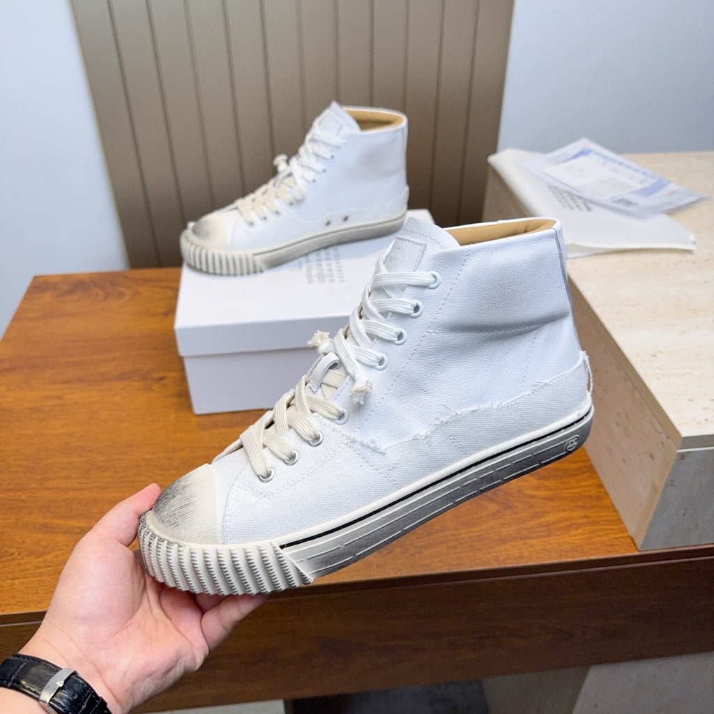 Maison Margiela White High-Top Lace-Up Sneakers