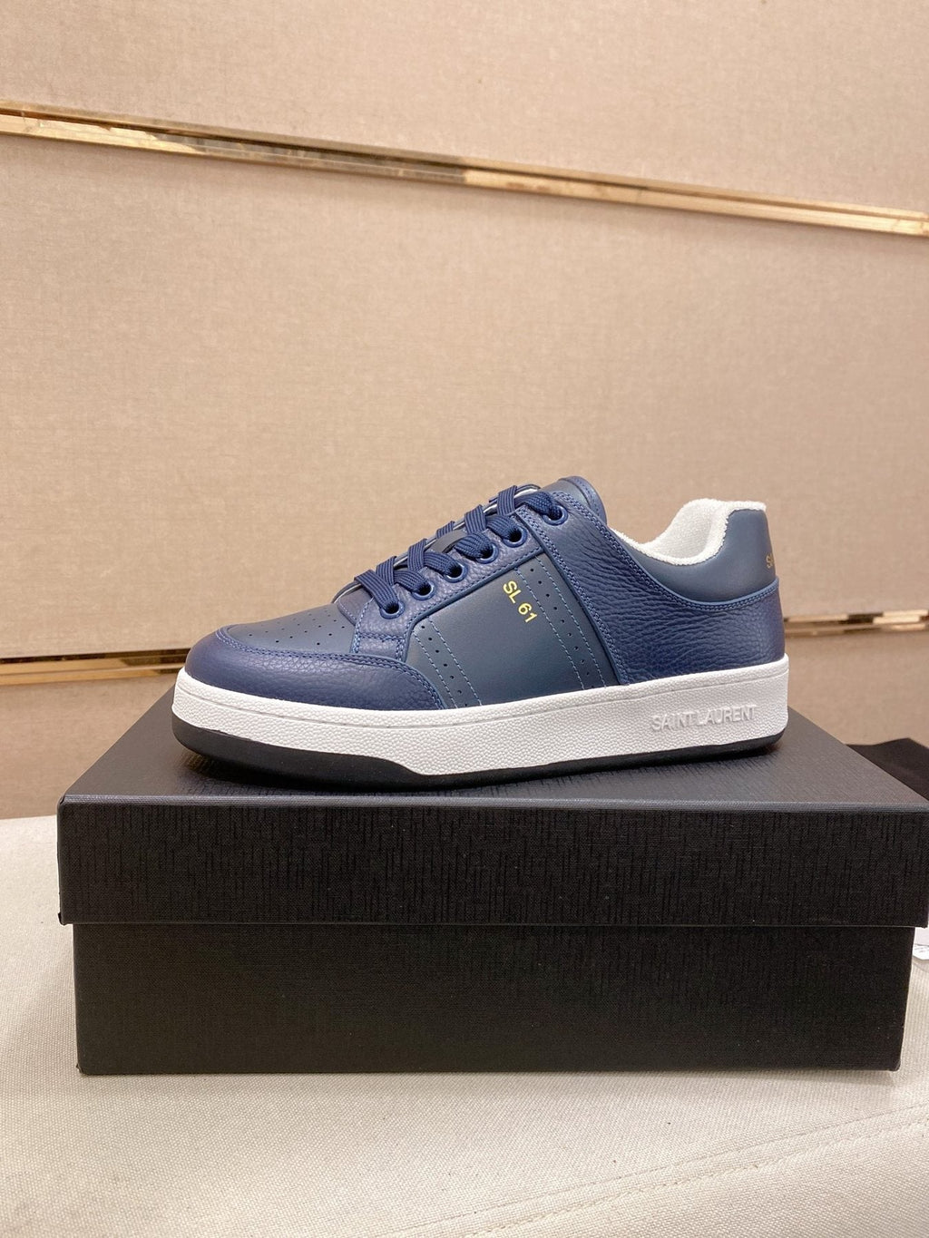 Saint Laurent SL 61 Navy Blue and White Sneakers