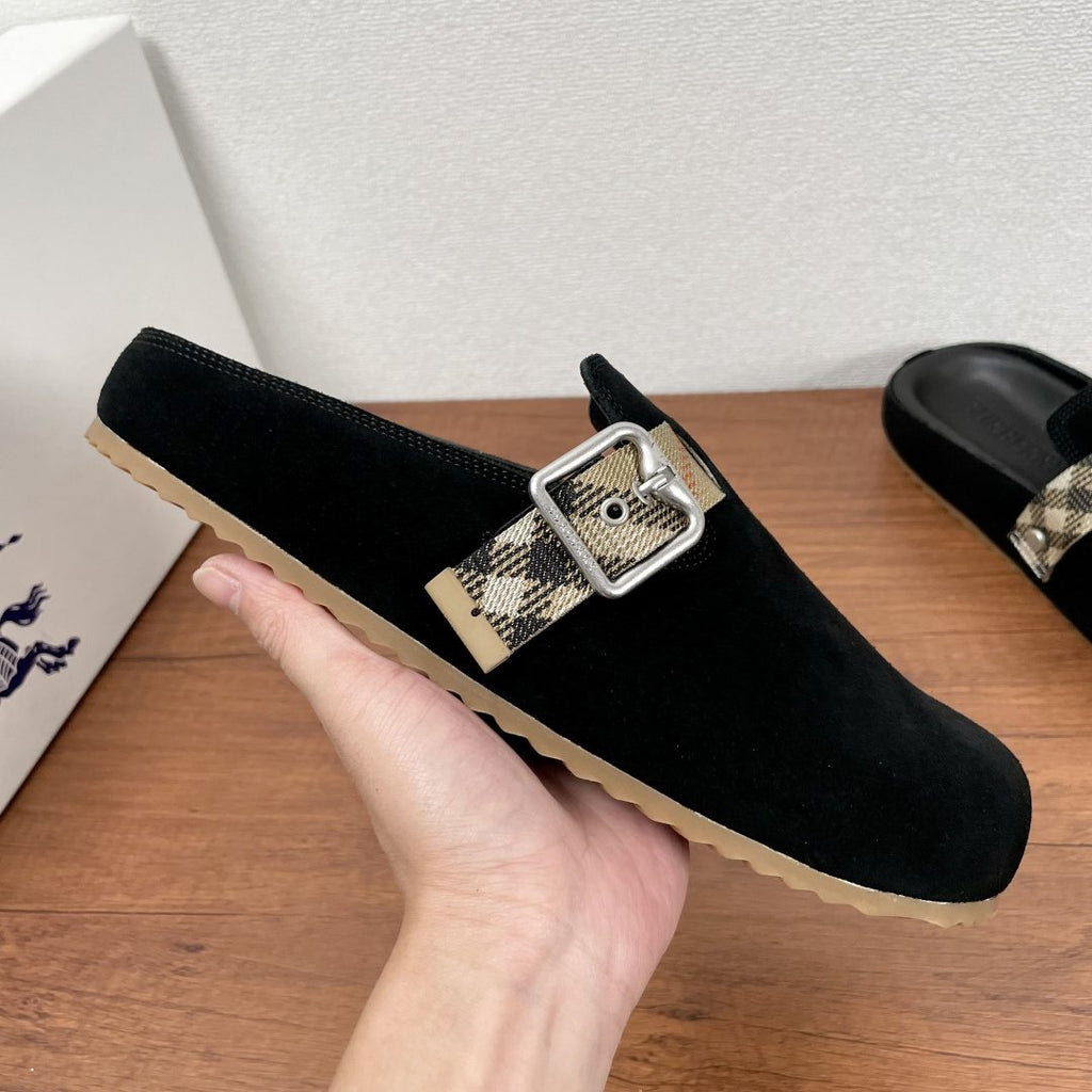 Burberry Check Buckle Slide Sandals