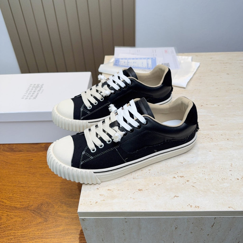 Maison Margiela Black and Off-White Low-Top Sneakers