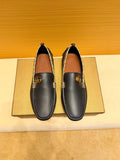 Gucci Black Loafers with Patterned Trim