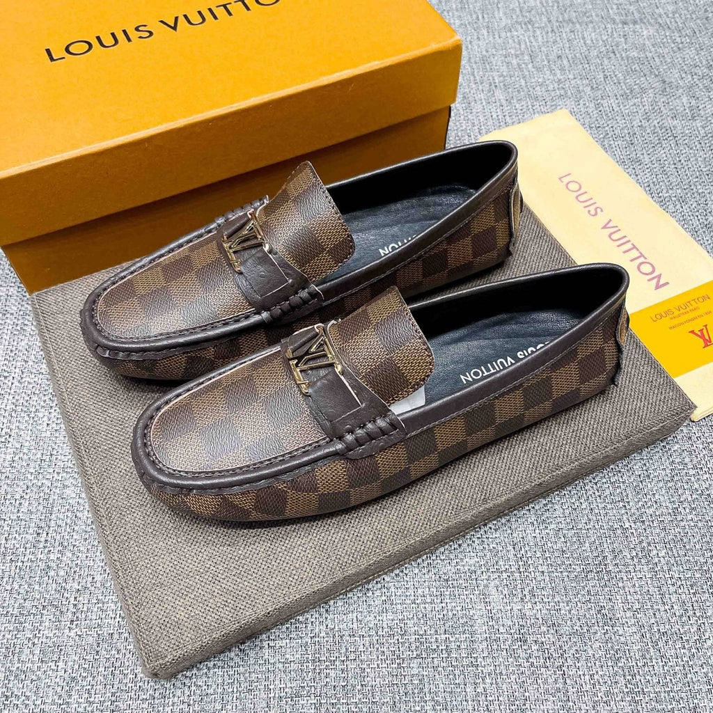 Louis Vuitton Men's Brown Checkered Loafers