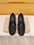 Gucci Men's Black Patterned Loafers