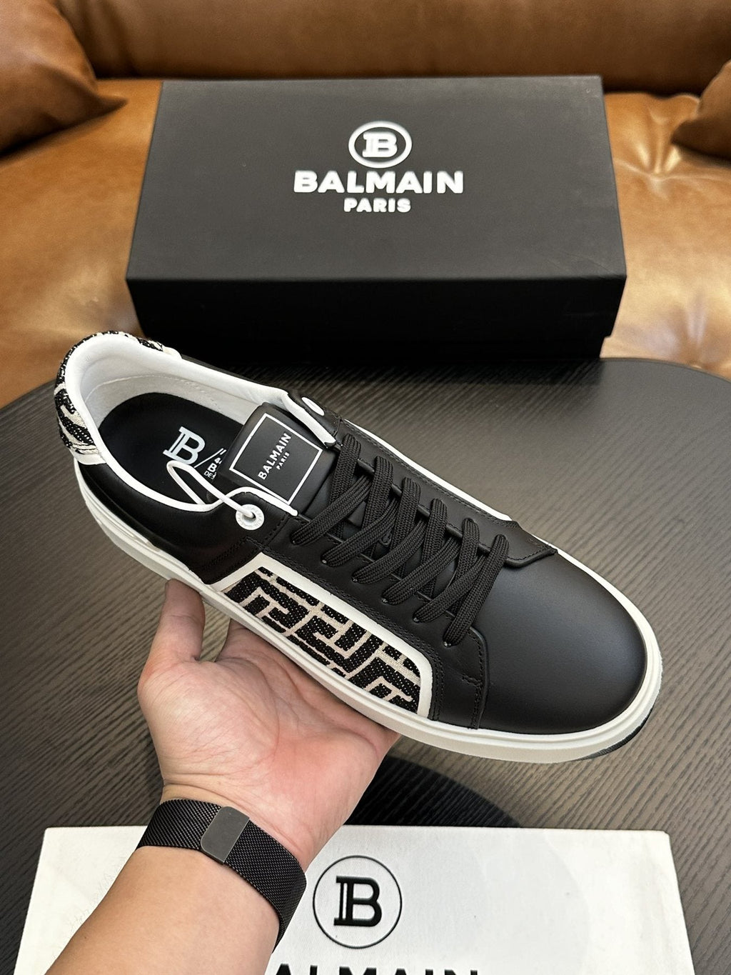 Balmain B-Skate Black and White Sneakers