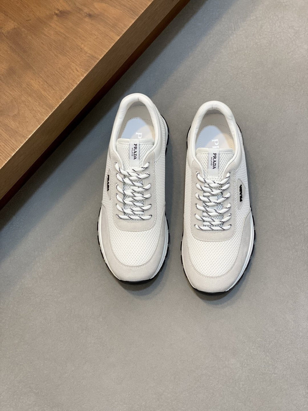 Prada Men's Panel Low-Top Sneakers - Padded Collar