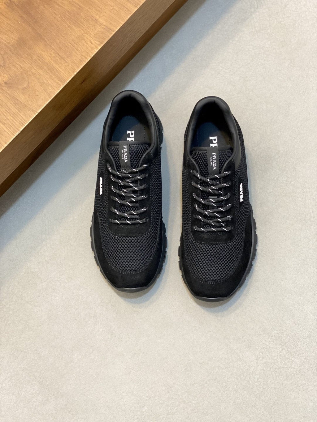 Prada Men's Panel Low-Top Sneakers - Padded Collar