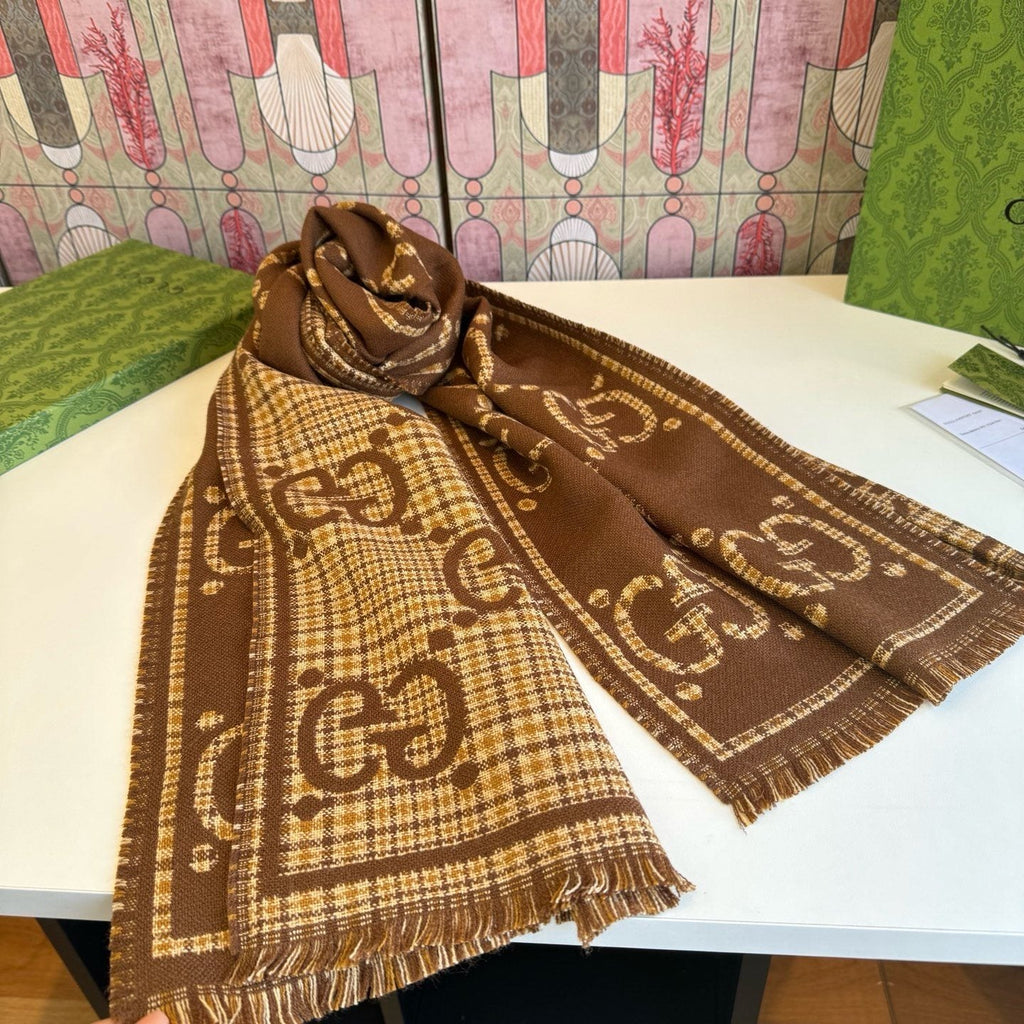 Gucci Fringed Monogram-Style Scarf
