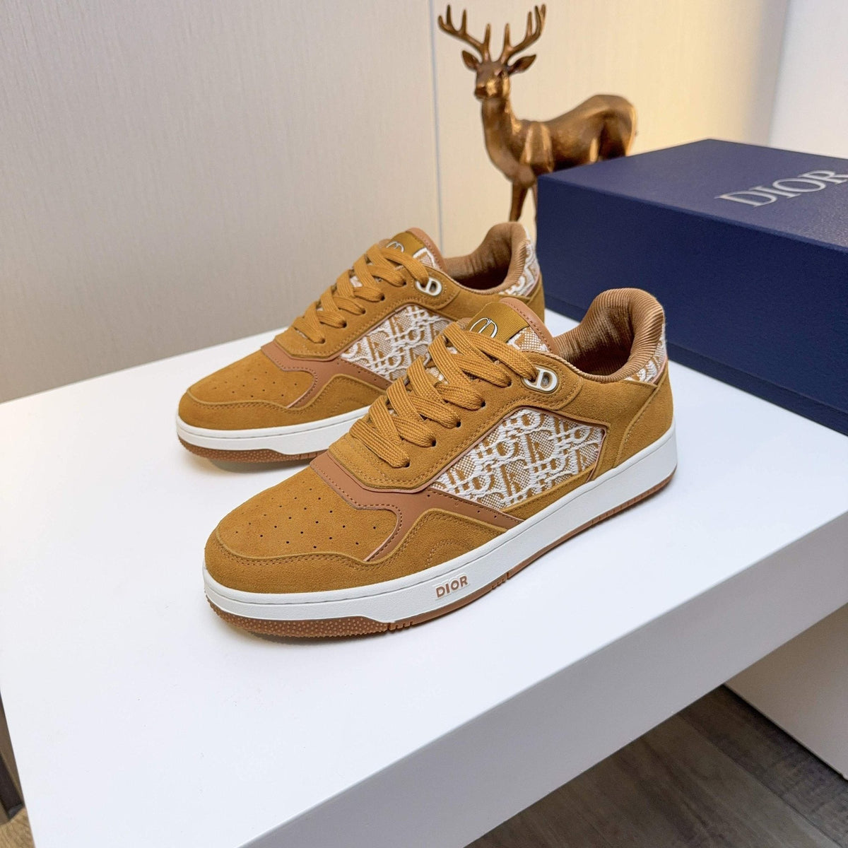 Dior Patterned Panel Low-Top Sneakers - Contrast Trim