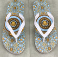 Versace Light Blue Patterned Flip-Flops