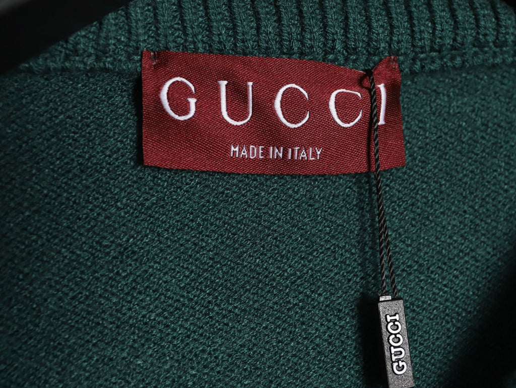 Gucci Signature-Logo Crewneck Sweater - Forest Green